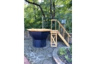 Банный чан на дровах 206 см (печь, лестница, крышка)