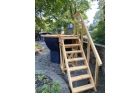 Банный чан для купания на дровах 206 см (печь, лестница, крышка)
