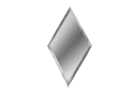 Зеркальная серебряная матовая плитка «Ромб» с фацетом 10 мм (200x340мм)