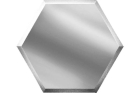 Зеркальная серебряная плитка «Сота» с фацетом 10 мм (200х173мм) 