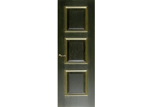Дверь Триест Зеленый+Золото ПГ 80