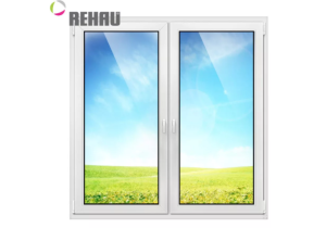 Пластиковое двустворчатое окно Rehau  60 мм